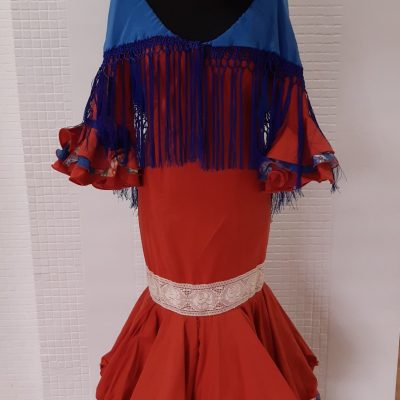 traje de flamenca color teja