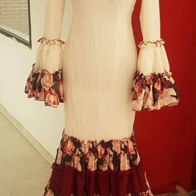 traje de flamenca beig