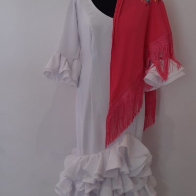 traje de flamenca blanco