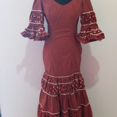 traje de flamenco canastero granate
